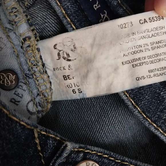 Rock & Republic Jeans Womens Berlin Low Rise Straight Dark Wash Denim sz 6p - Picture 10 of 13